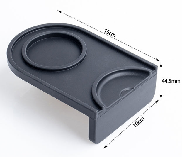 Gray silicone mat with dimensions labeled on a white background