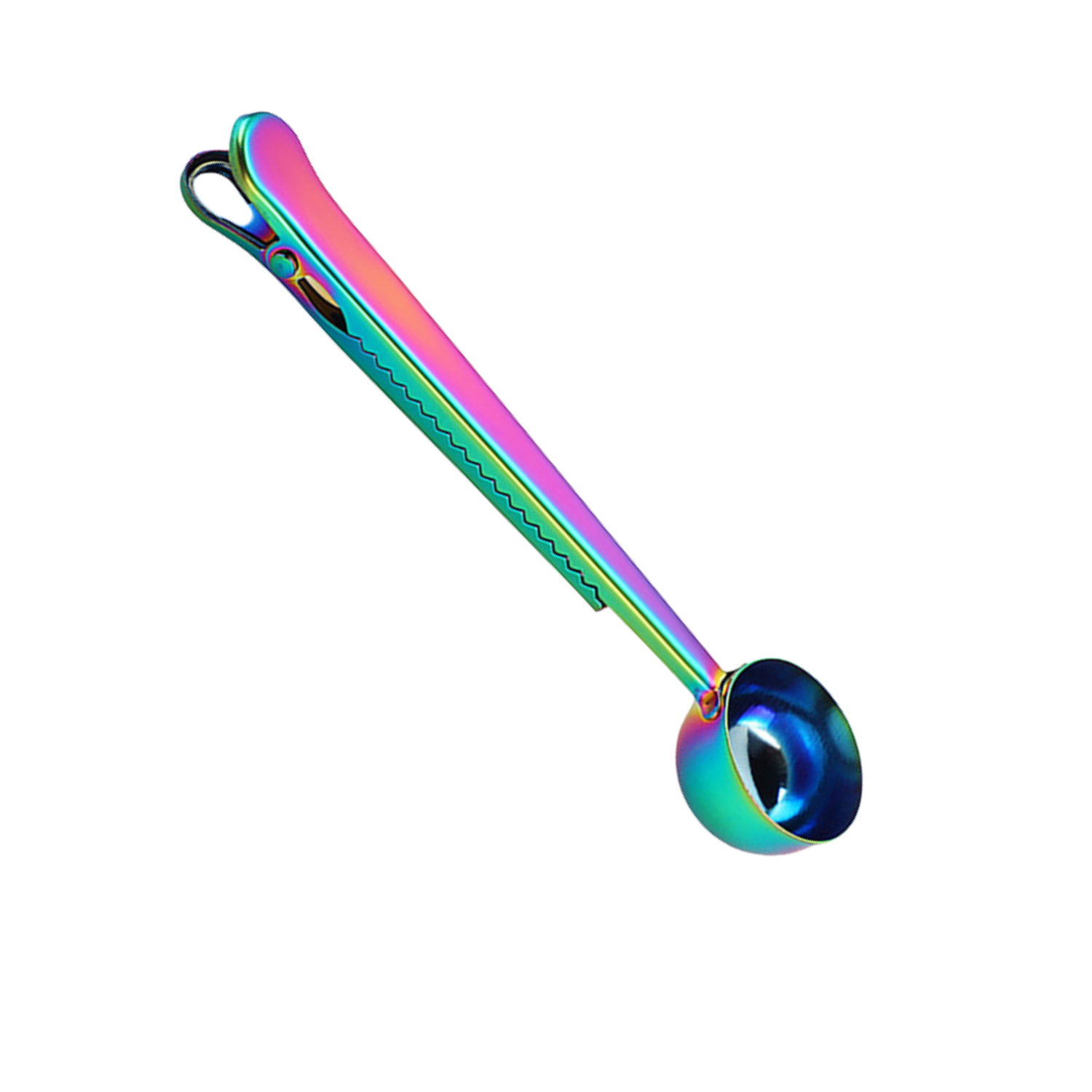 Multicolored metal tool on a white background