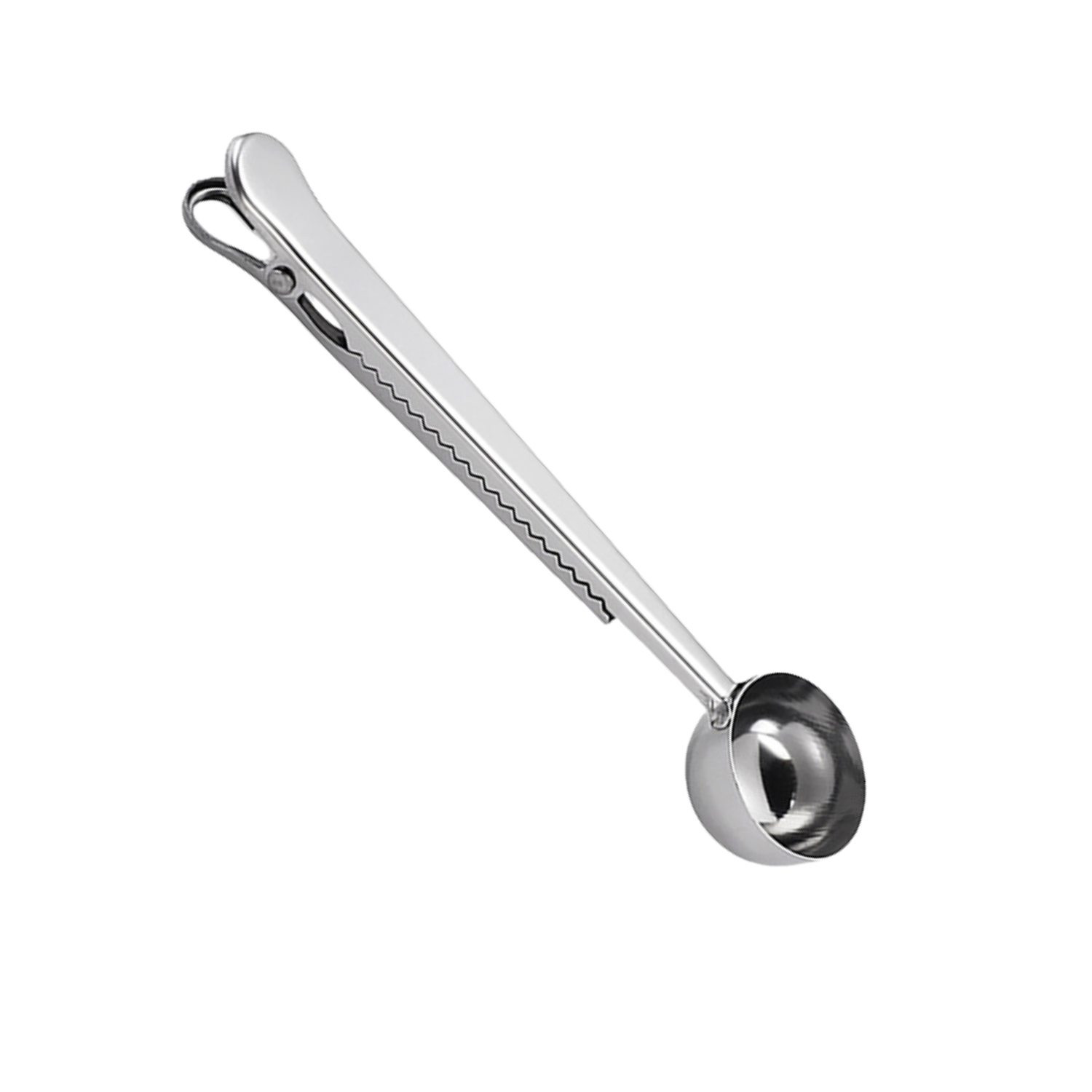 Metallic ladle on a white background