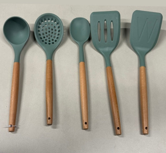 5 pieces utensils silicone heat proof 