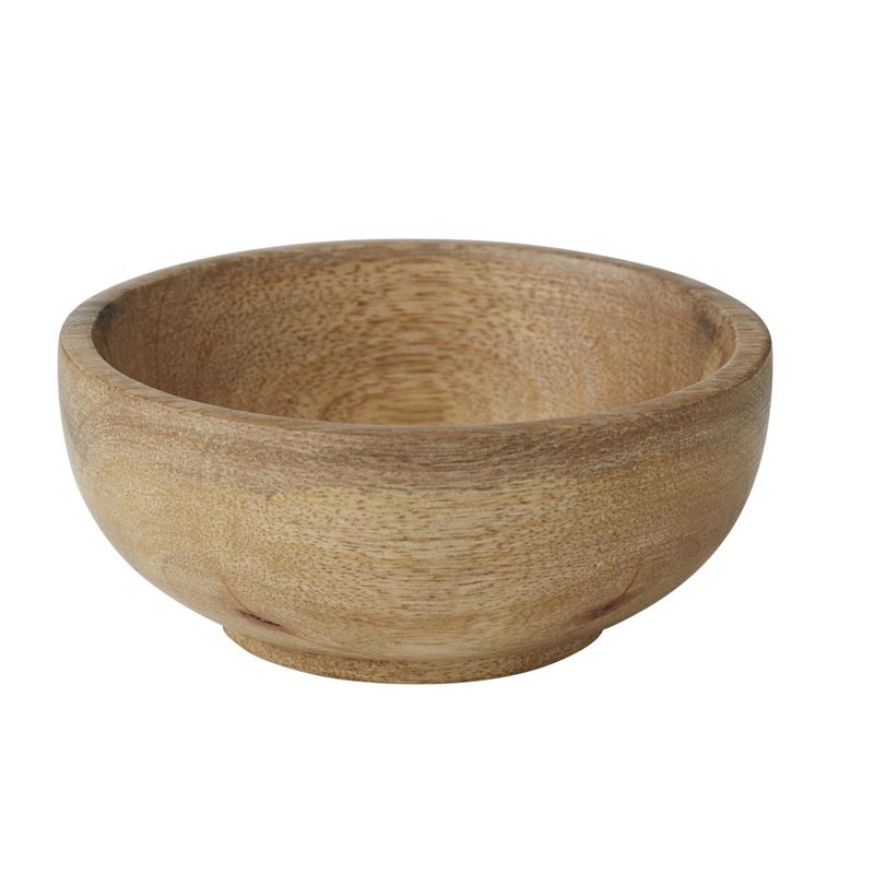 Wooden bowl on a white background